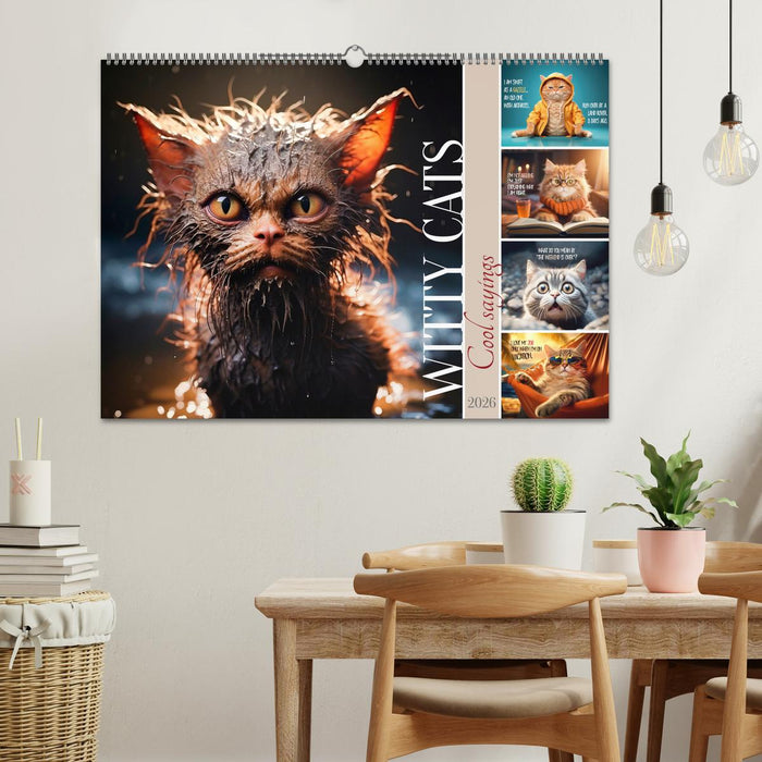 WITTY CATS Cool sayings (CALVENDO Monthly Calendar 2026)