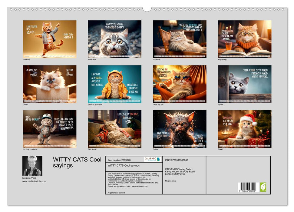 WITTY CATS Cool sayings (CALVENDO Monthly Calendar 2026)