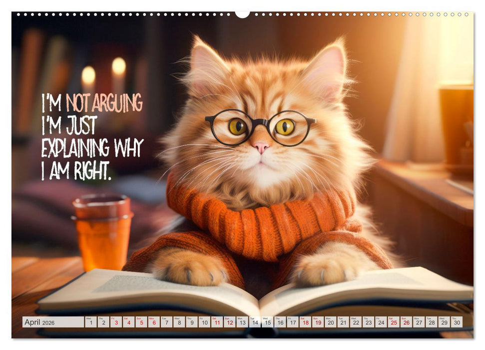 WITTY CATS Cool sayings (CALVENDO Monthly Calendar 2026)