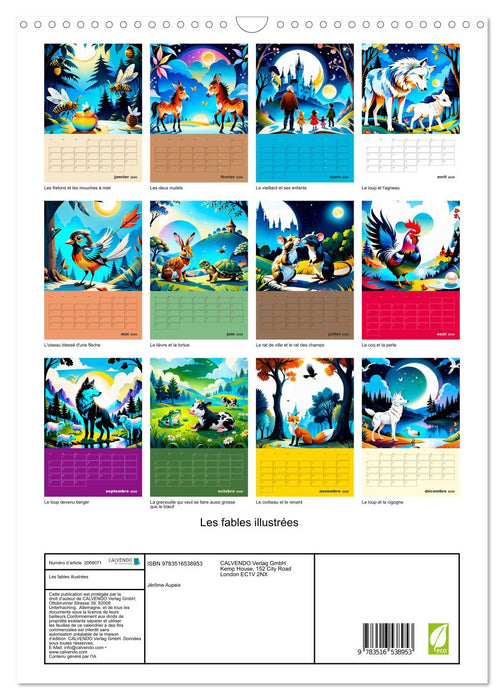 Les fables illustrées (CALVENDO Calendrier mensuel 2026)