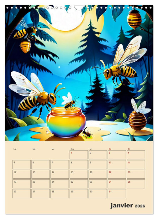 Les fables illustrées (CALVENDO Calendrier mensuel 2026)