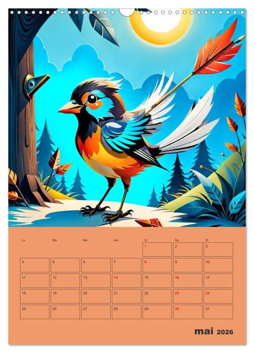 Les fables illustrées (CALVENDO Calendrier mensuel 2026)