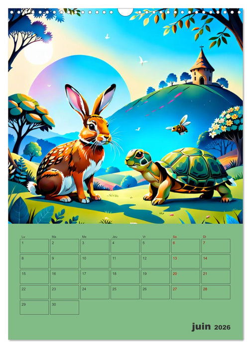 Les fables illustrées (CALVENDO Calendrier mensuel 2026)