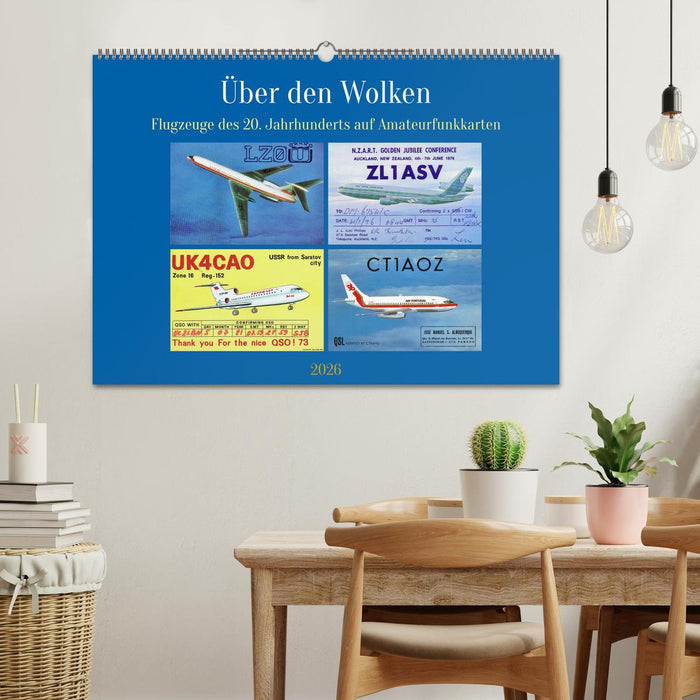 Über den Wolken - Flugzeuge des 20. Jahrhunderts auf Amateurfunkkarten (CALVENDO Wandkalender 2026)