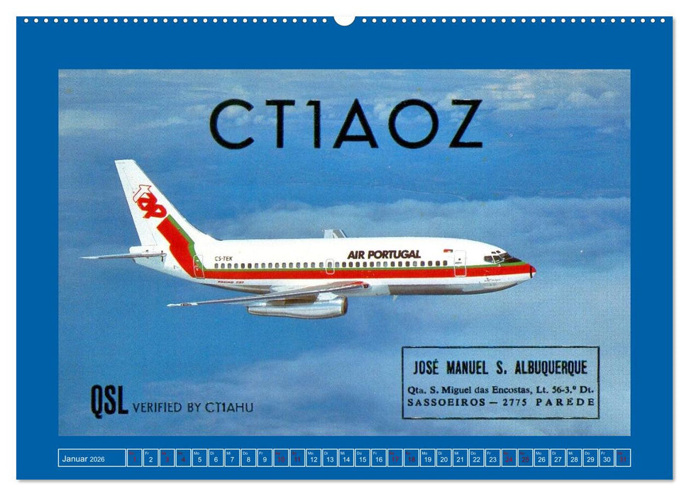 Über den Wolken - Flugzeuge des 20. Jahrhunderts auf Amateurfunkkarten (CALVENDO Wandkalender 2026)