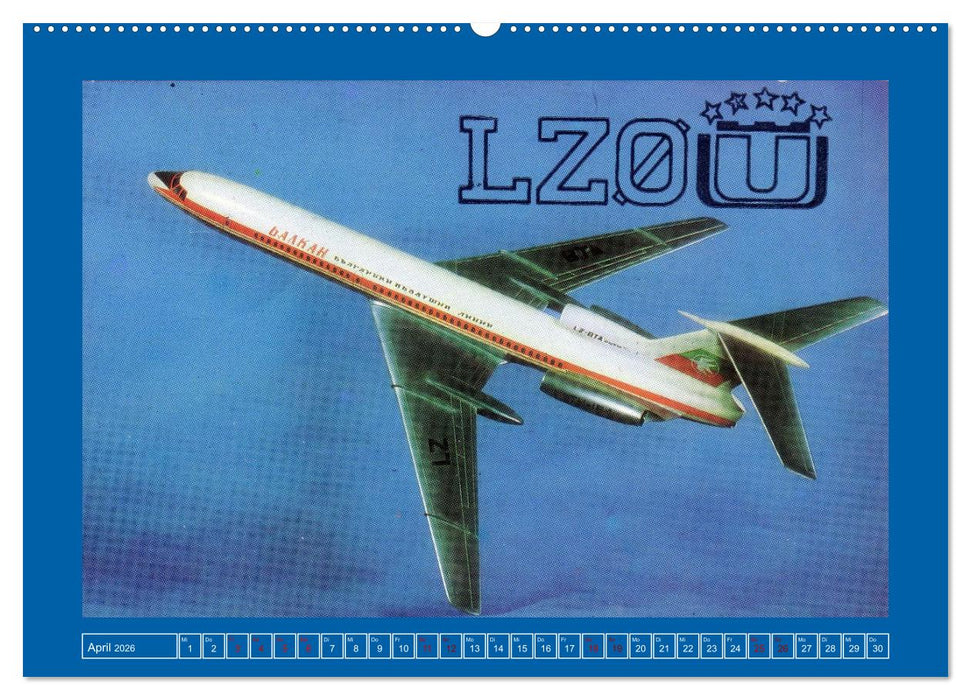 Über den Wolken - Flugzeuge des 20. Jahrhunderts auf Amateurfunkkarten (CALVENDO Wandkalender 2026)