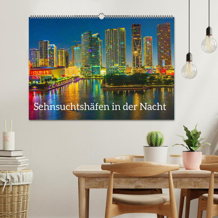 Sehnsuchtshäfen in der Nacht (CALVENDO Wandkalender 2026)
