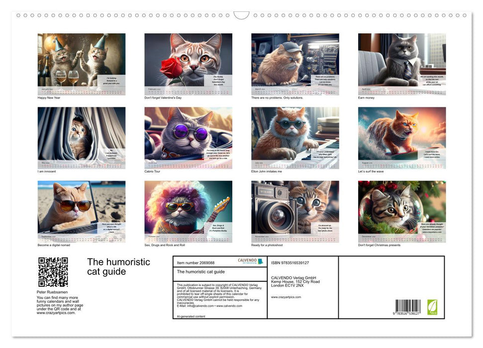 The humoristic cat guide (CALVENDO Monthly Calendar 2026)