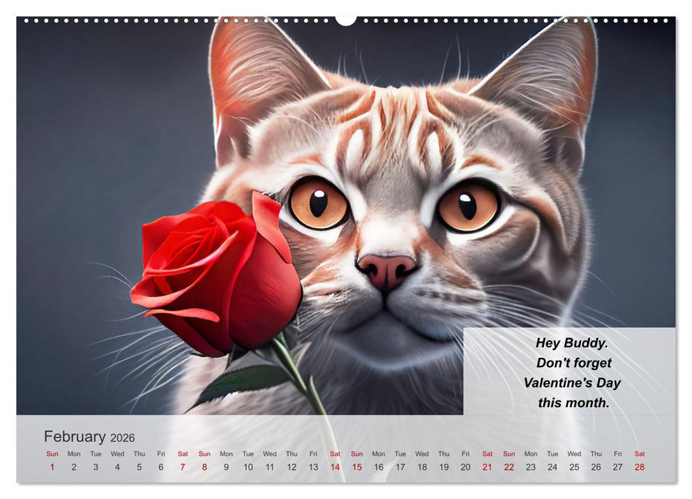 The humoristic cat guide (CALVENDO Monthly Calendar 2026)