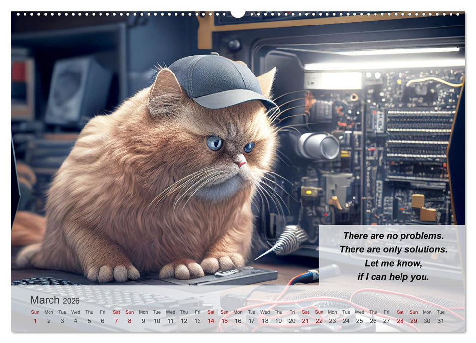 The humoristic cat guide (CALVENDO Monthly Calendar 2026)