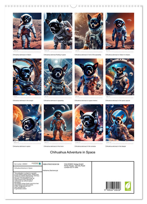 Chihuahua Adventure in Space (CALVENDO Premium-Calendar 2026)