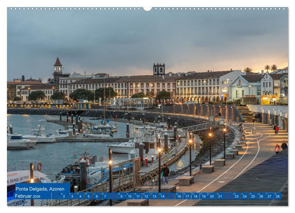 Sehnsuchtshäfen in der Nacht (CALVENDO Premium Wandkalender 2026)