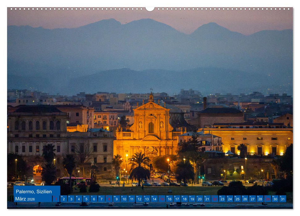 Sehnsuchtshäfen in der Nacht (CALVENDO Premium Wandkalender 2026)