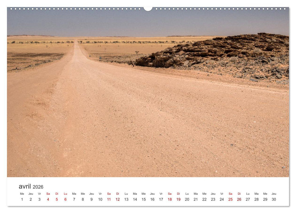 Desért namibien (CALVENDO Calendrier mensuel 2026)