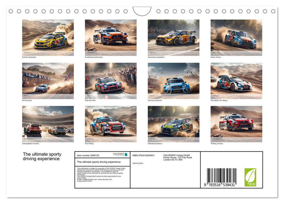 The ultimate sporty driving experience (CALVENDO Monthly Calendar 2026)