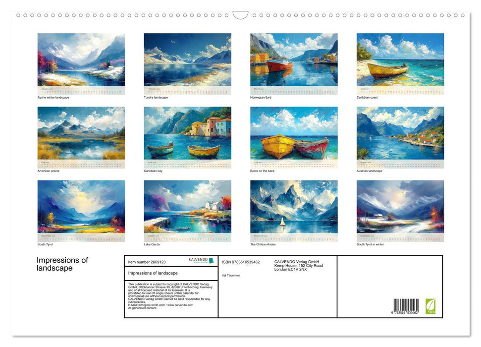 Impressions of landscape (CALVENDO Monthly Calendar 2026)