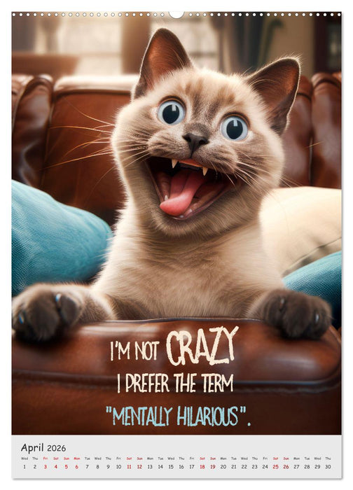 LUNATIC CATS Enjoy hilarious and wacky sayings (CALVENDO Premium-Calendar 2026)