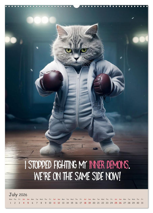 LUNATIC CATS Enjoy hilarious and wacky sayings (CALVENDO Premium-Calendar 2026)