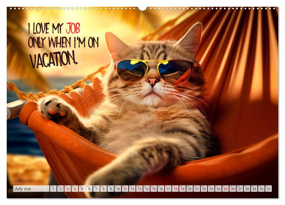 WITTY CATS Cool sayings (CALVENDO Premium-Calendar 2026)