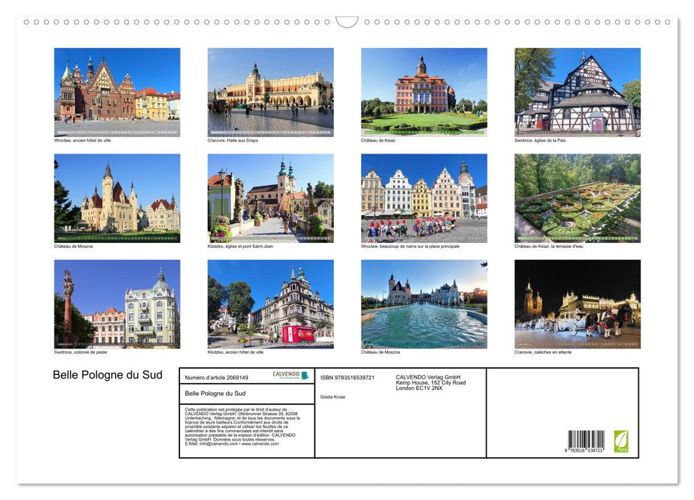 Belle Pologne du Sud (CALVENDO Calendrier mensuel 2026)