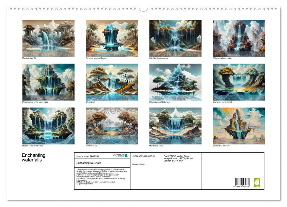 Enchanting waterfalls (CALVENDO Monthly Calendar 2026)