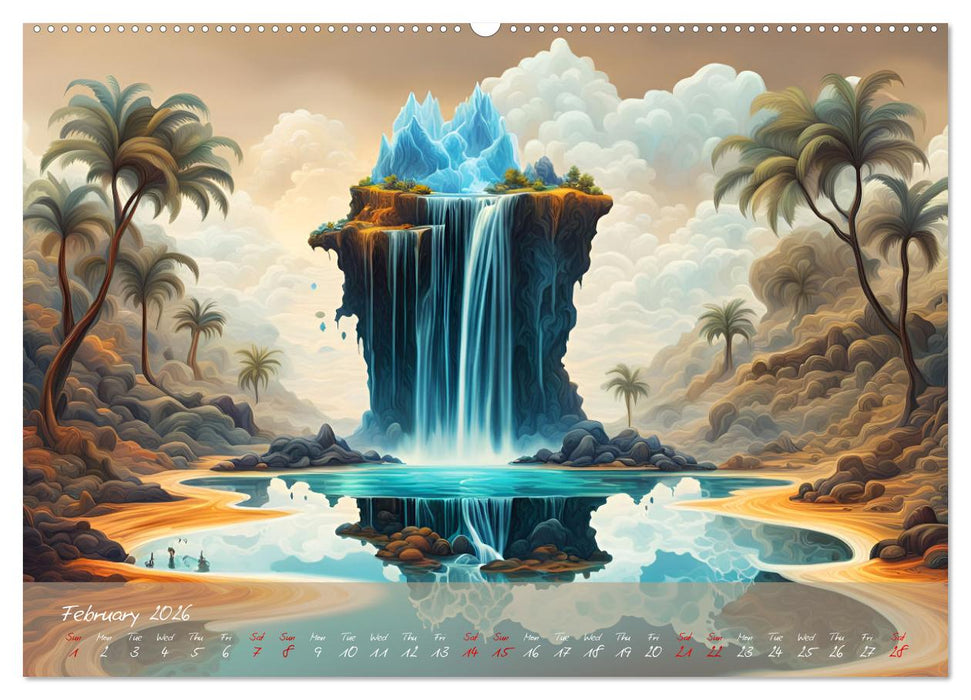 Enchanting waterfalls (CALVENDO Monthly Calendar 2026)
