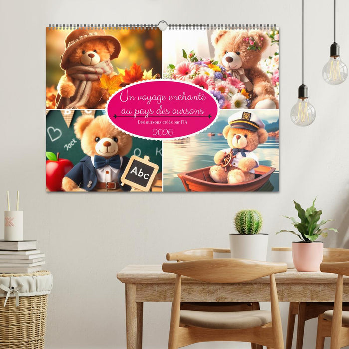 Un voyage enchanté au pays des oursons -Des oursons créés par l'IA (CALVENDO Calendrier mensuel 2026)