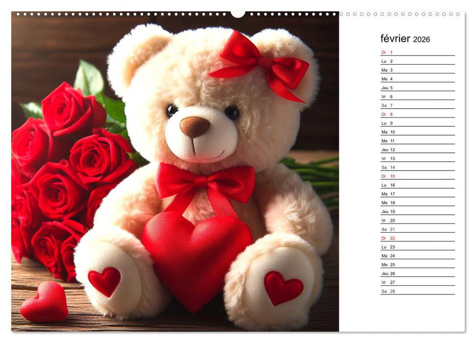 Un voyage enchanté au pays des oursons -Des oursons créés par l'IA (CALVENDO Calendrier mensuel 2026)