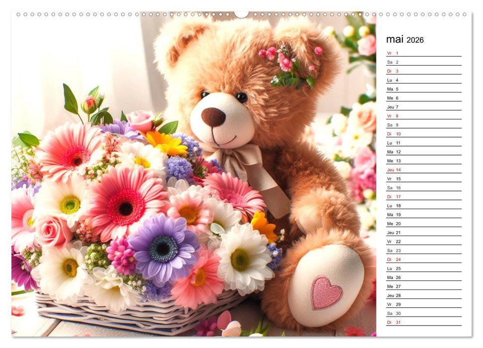 Un voyage enchanté au pays des oursons -Des oursons créés par l'IA (CALVENDO Calendrier mensuel 2026)