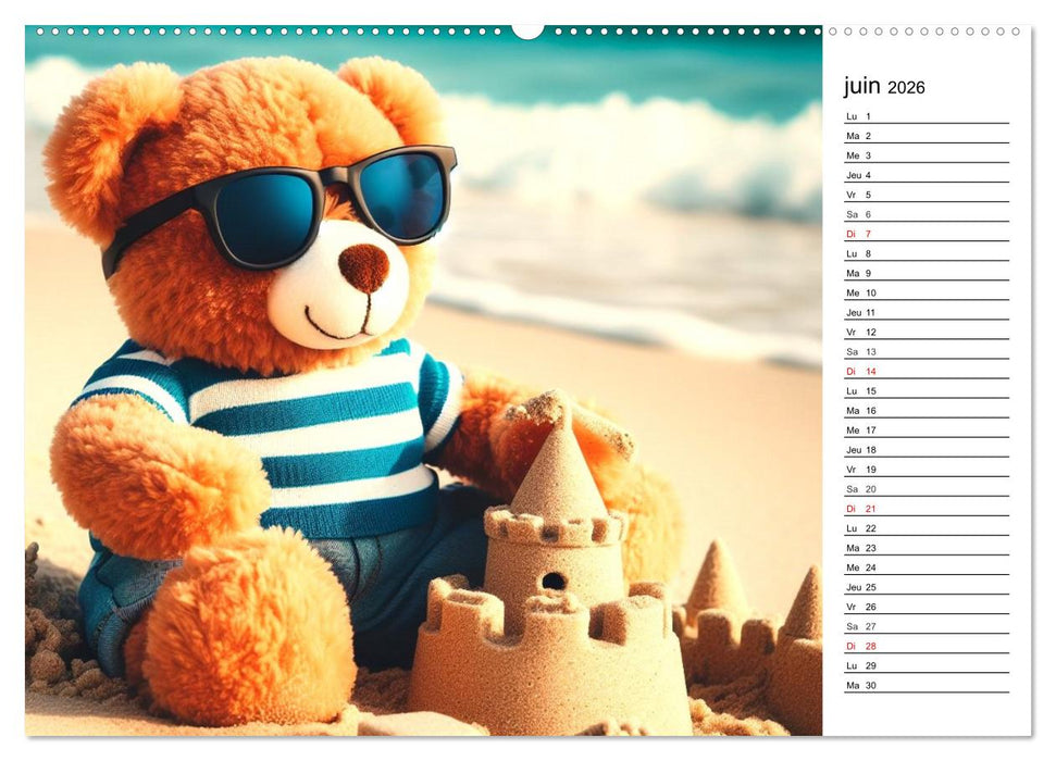 Un voyage enchanté au pays des oursons -Des oursons créés par l'IA (CALVENDO Calendrier mensuel 2026)