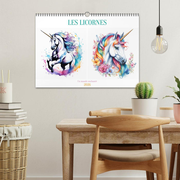 Les licornes (CALVENDO Calendrier mensuel 2026)