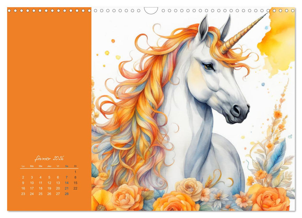 Les licornes (CALVENDO Calendrier mensuel 2026)