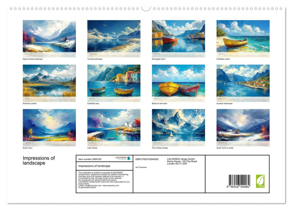 Impressions of landscape (CALVENDO Premium-Calendar 2026)