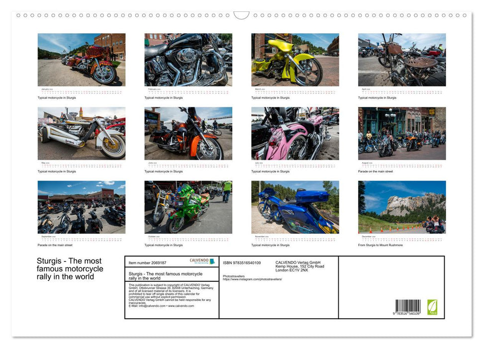 Sturgis - The most famous motorcycle rally in the world (CALVENDO Monthly Calendar 2026)