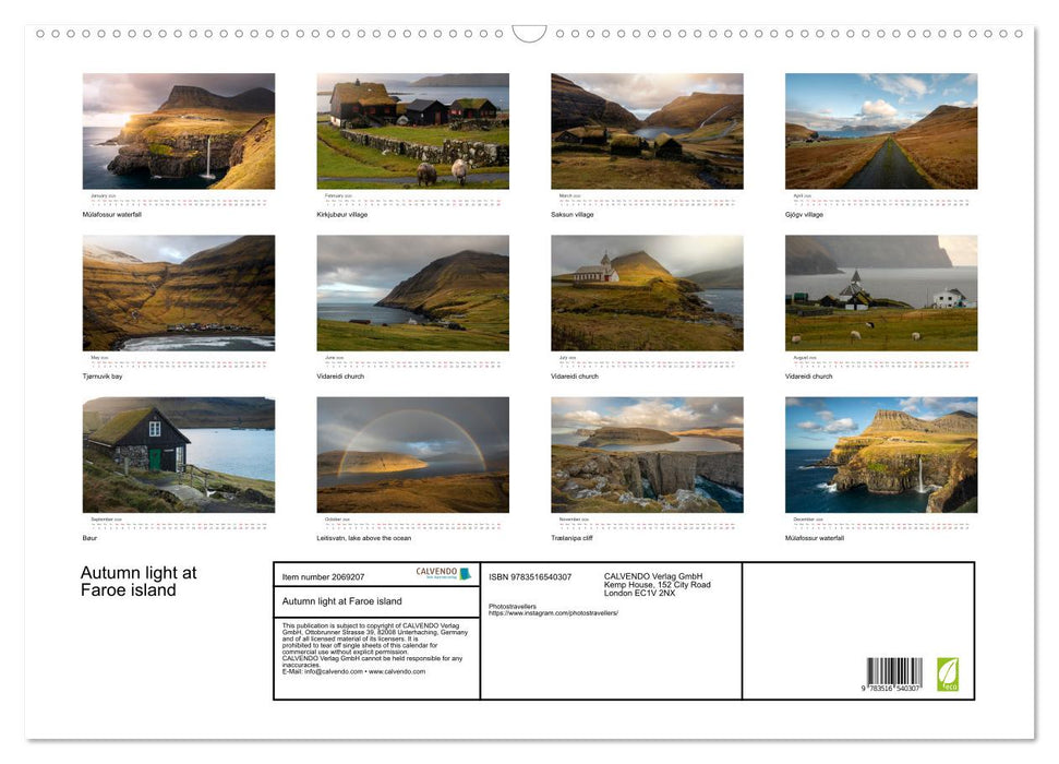 Autumn light at Faroe island (CALVENDO Monthly Calendar 2026)