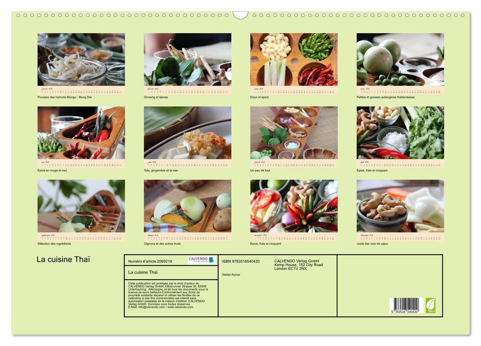La cuisine Thaï (CALVENDO Calendrier mensuel 2026)