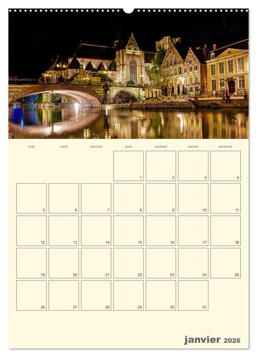 Comté belge de Flandre (CALVENDO Calendrier mensuel 2026)