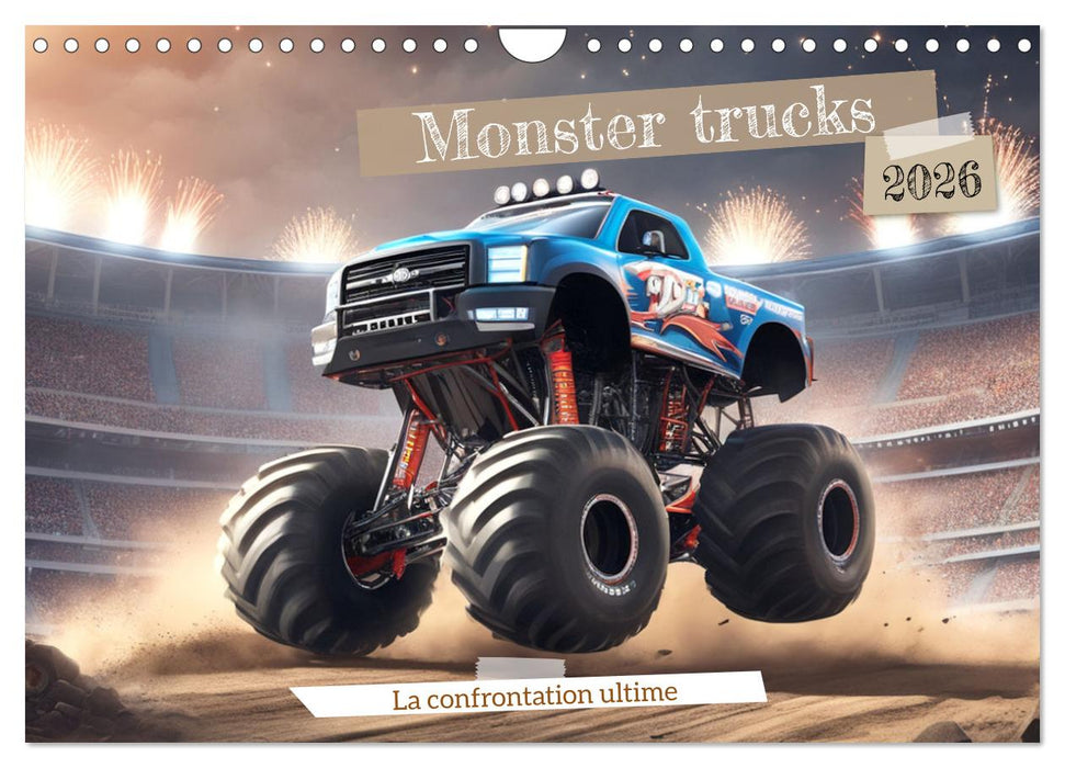 Monster trucks La confrontation ultime (CALVENDO Calendrier mensuel 2026)