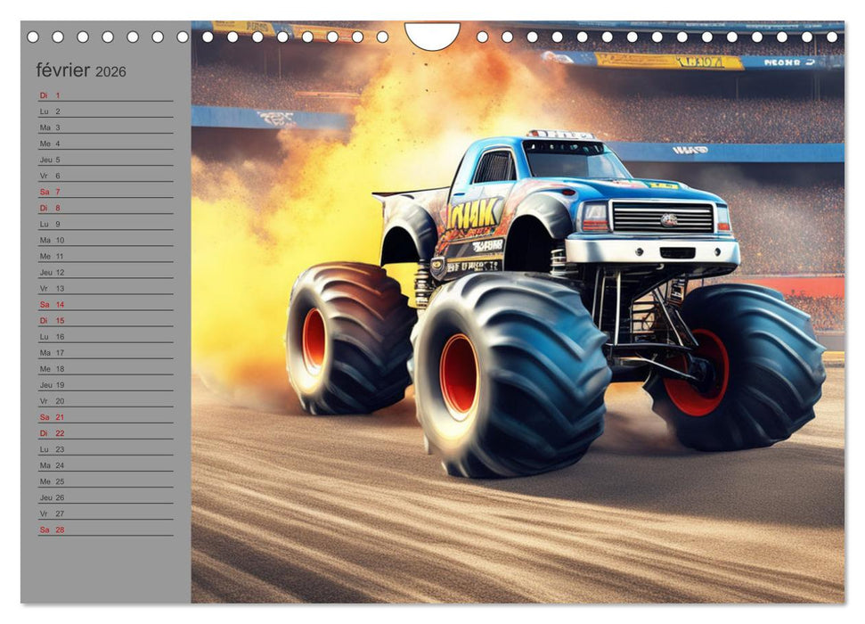 Monster trucks La confrontation ultime (CALVENDO Calendrier mensuel 2026)