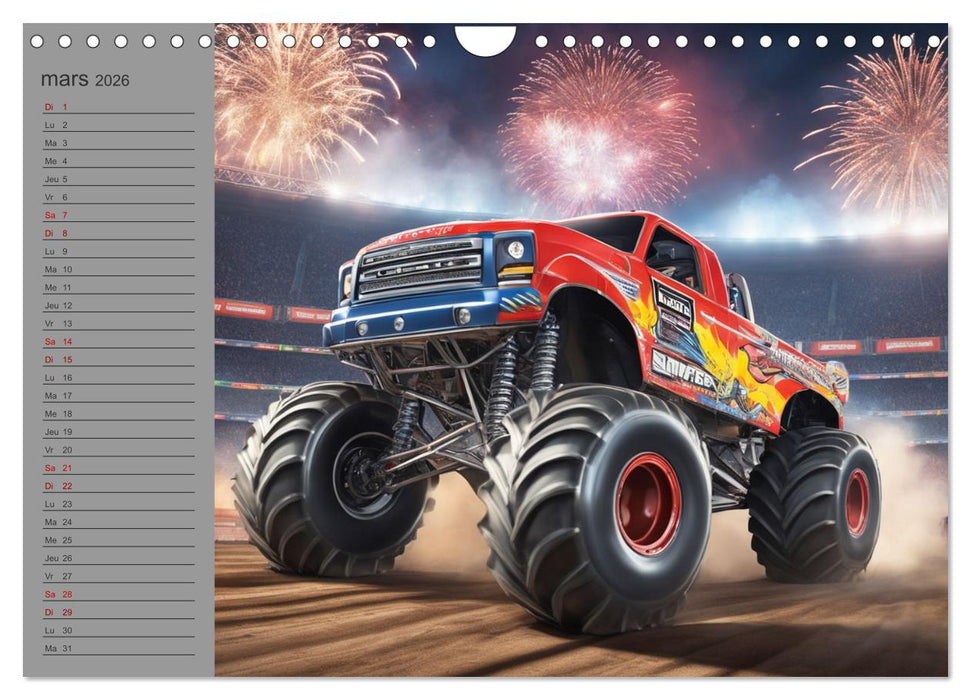 Monster trucks La confrontation ultime (CALVENDO Calendrier mensuel 2026)
