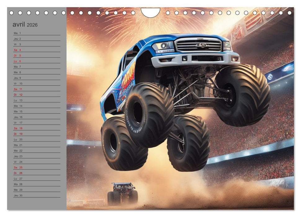 Monster trucks La confrontation ultime (CALVENDO Calendrier mensuel 2026)
