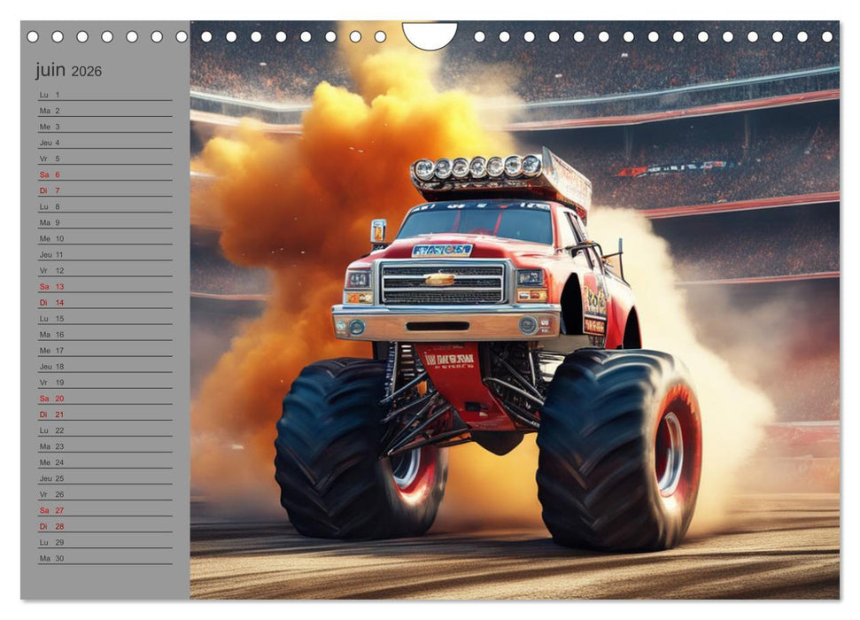 Monster trucks La confrontation ultime (CALVENDO Calendrier mensuel 2026)