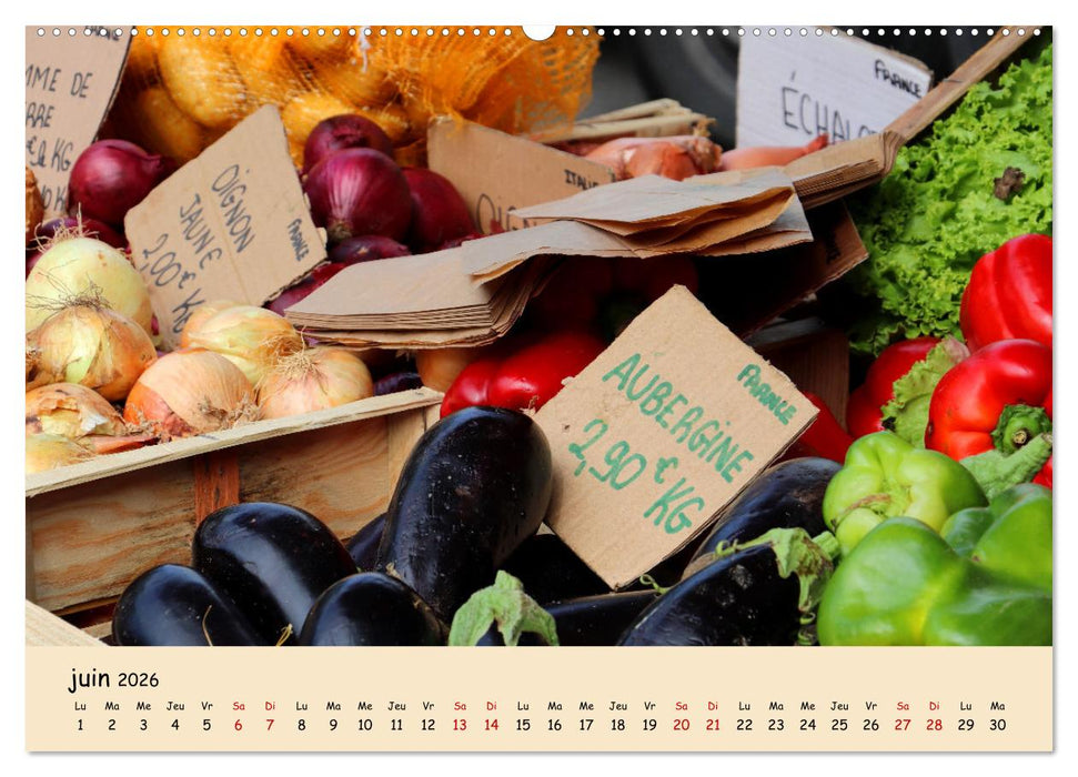 Aux marchés en France (CALVENDO Calendrier mensuel 2026)