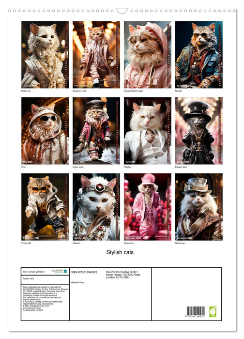 Stylish cats (CALVENDO Monthly Calendar 2026)