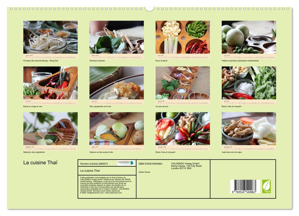 La cuisine Thaï (CALVENDO Calendrier supérieur 2026)