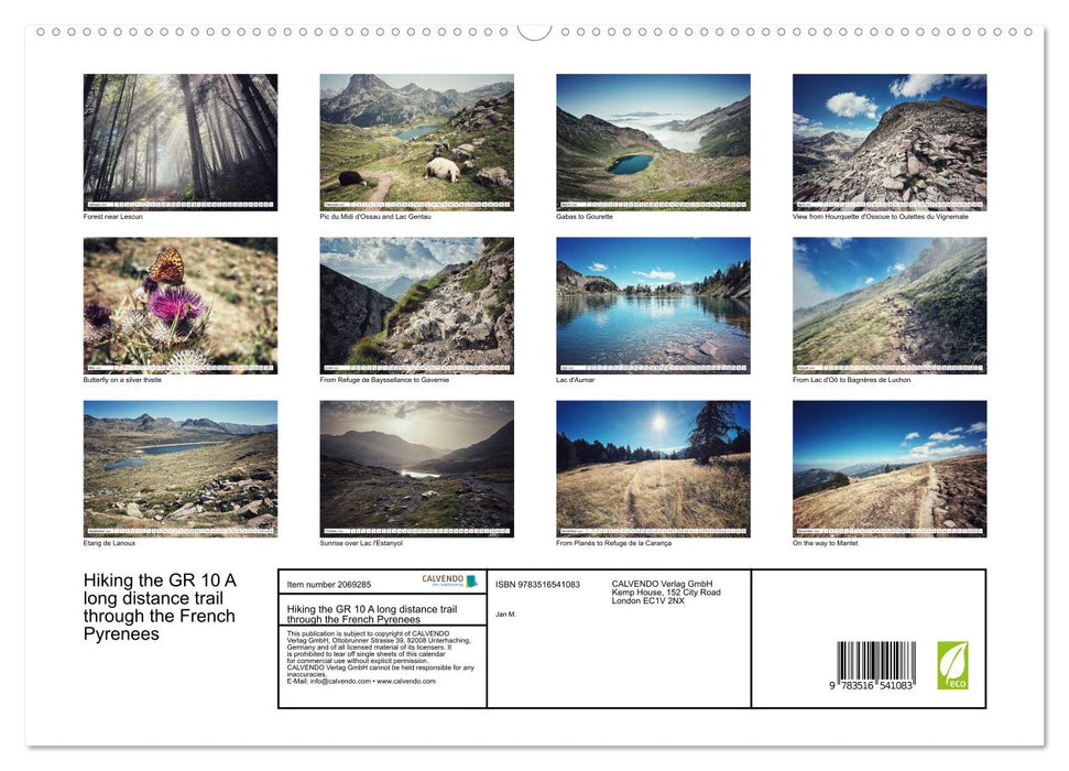 Hiking the GR 10 A long distance trail through the French Pyrenees (CALVENDO Premium-Calendar 2026)