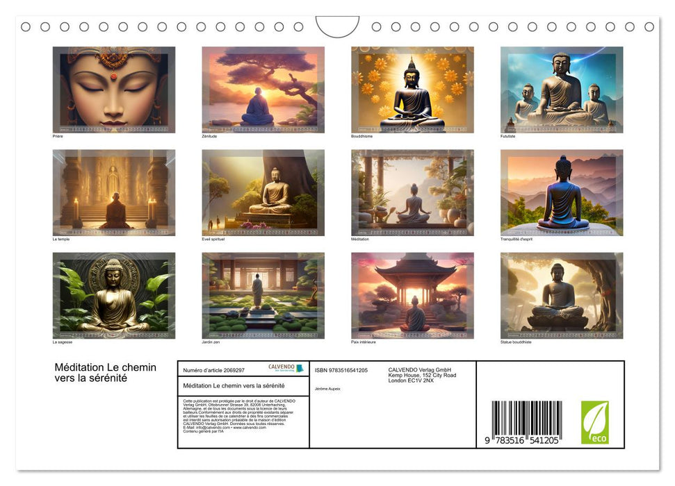 Méditation Le chemin vers la sérénité (CALVENDO Calendrier mensuel 2026)