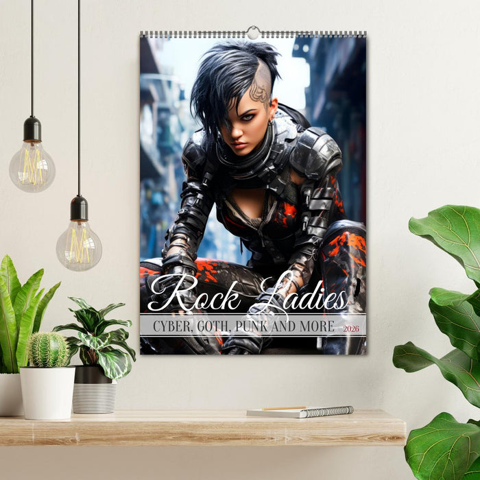 ROCK LADIES Cyber, goth, punk and more (CALVENDO Monthly Calendar 2026)
