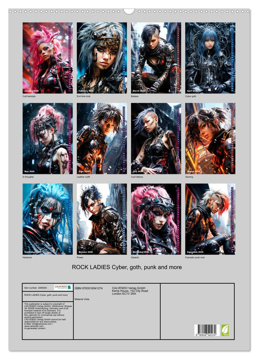 ROCK LADIES Cyber, goth, punk and more (CALVENDO Monthly Calendar 2026)