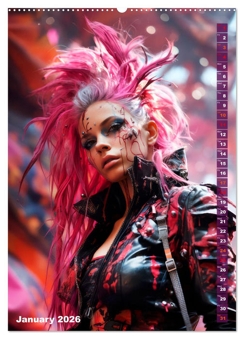 ROCK LADIES Cyber, goth, punk and more (CALVENDO Monthly Calendar 2026)